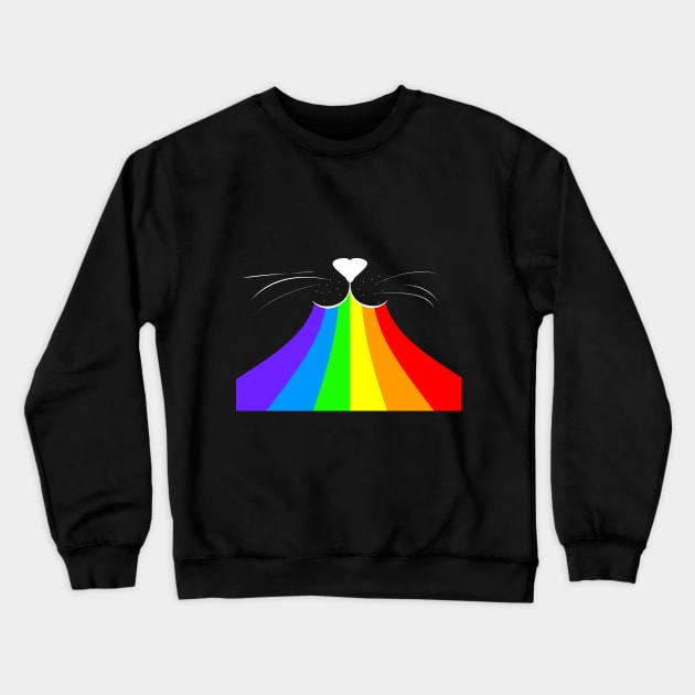 Rainbow cat face Crewneck Sweatshirt by Rishirt